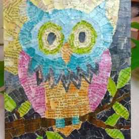 Collage Owl using Grafix Artist-tac
