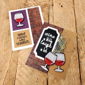 UnWINE Cards with Distressed Embossing
