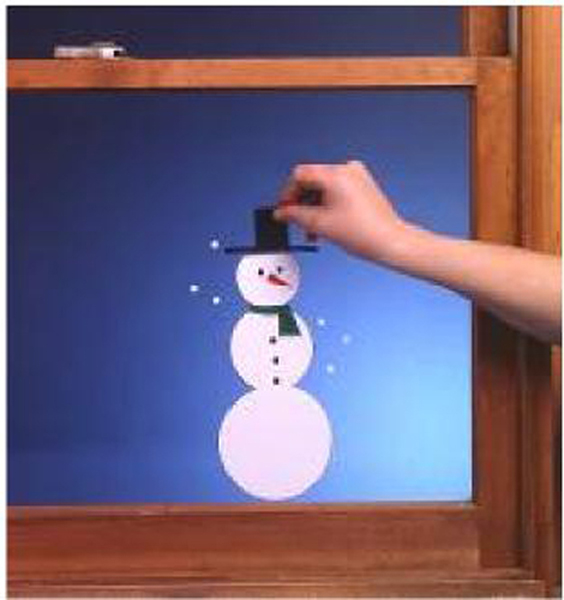 Cling Film Snowman Window Decoration