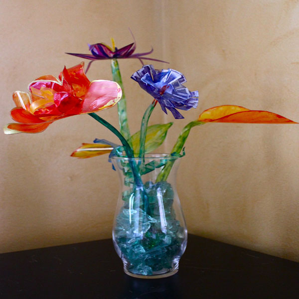 Faux Glass Flower 1