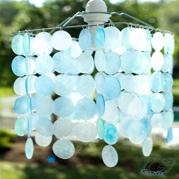 Grafix Beach Glass Chandelier 6