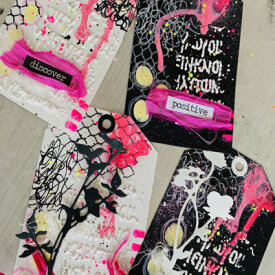 Black and White Tags with Opaque Craft Plastic