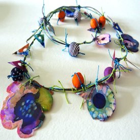 Grafix Clear and Matte Dura-Lar Film Necklace with Alcohol Ink