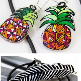 Shrink Plastic Jewelry Using Coloring Pages