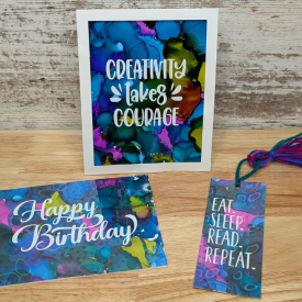 October 2024 Alcohol inks on Grafix DuraBright White