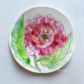 May Peony with Monoprinting Plate
