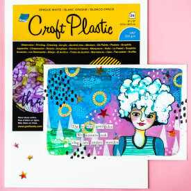 Art Journaling on Grafix Opaque White Craft Plastic Film