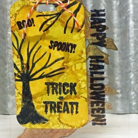 Cling Halloween Tag Card