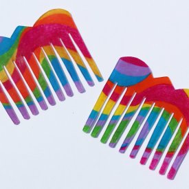 Tie- Die Rainbow Hair Comb