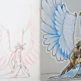 Angel on Grey