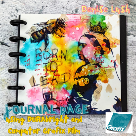 Grafix Mixed Media Journal Page With White Dura-Bright and Computer Grafix