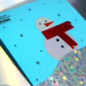Holiday Shimmer Snowman Card
