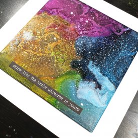 An Out of this World Alcohol Ink on Grafix Opaque Black Craft Plastic