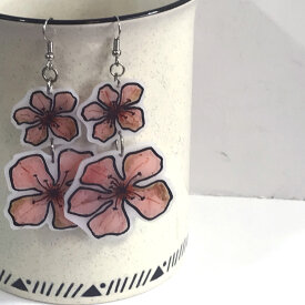 Shrink Film Cherry Blossom Earrings