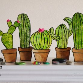 Clear Craft Plastic Cactus Decorations