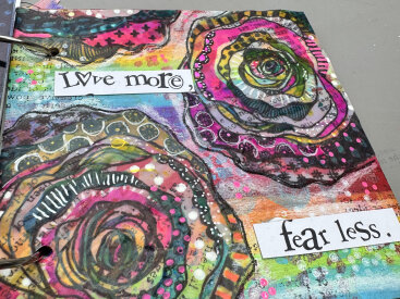 September 2025 Chipboard Journal Page with Vellum and Liquid Frisket