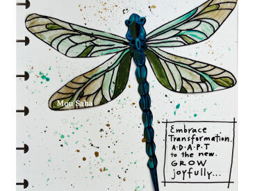 August 2025 Grafix Mixed Media Journal Page With Grafix Double Tack Craft Plastic and Dura-Lar