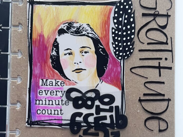 November 2025 Gratitude Mixed Media Journal Page with Grafix Double Tack and Dura-lar Prints